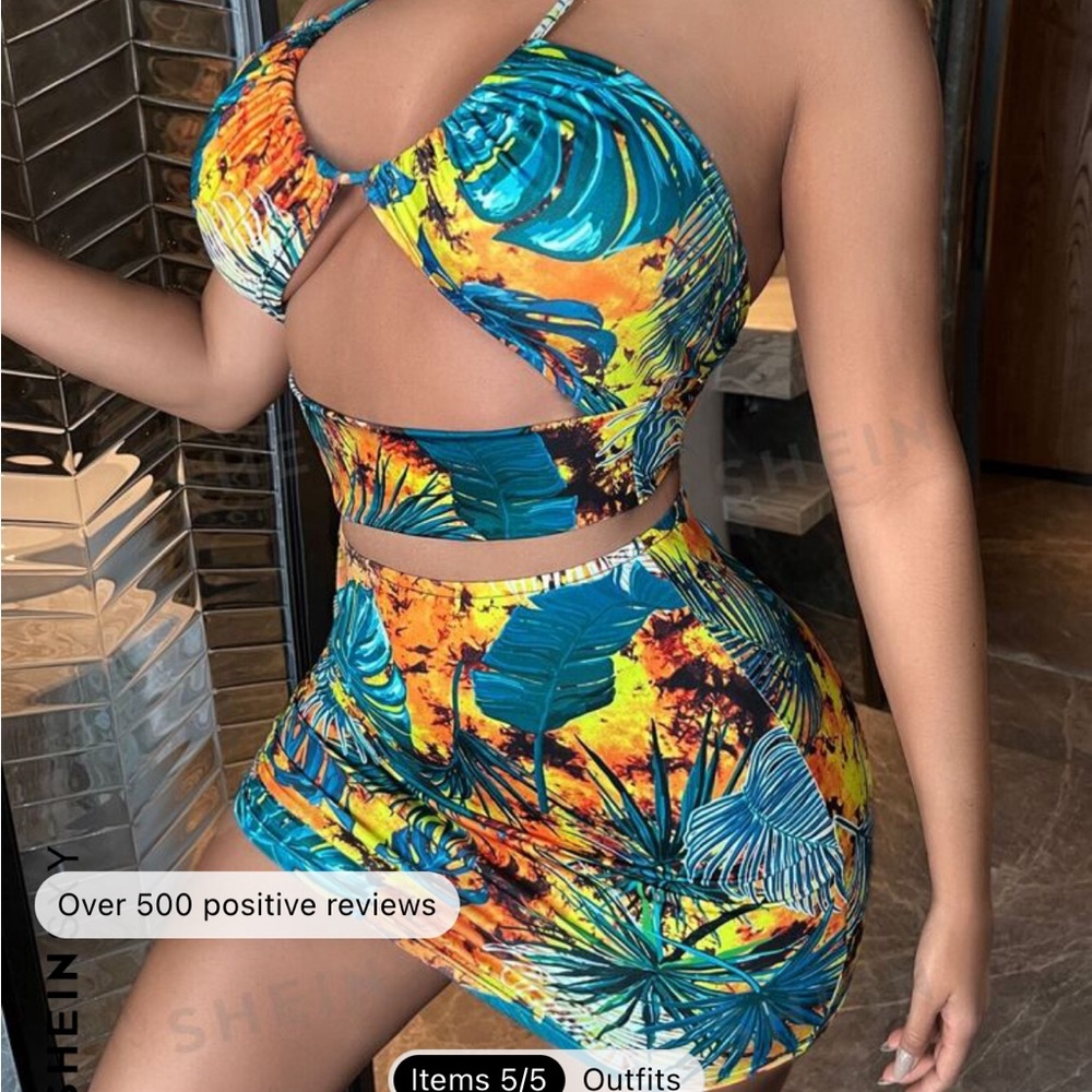 Tropical mini dress